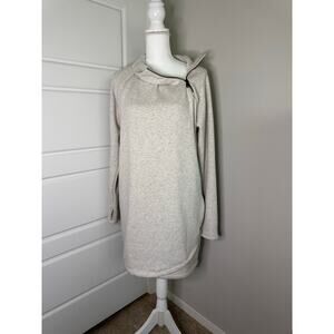 ATHLETA Size Medium Cozy Karma ASYM Sweatshirt Dress Beige Color Oatmeal